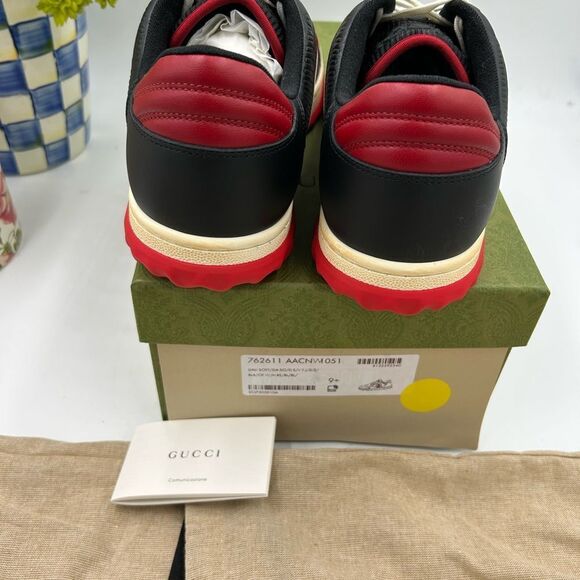 Men's Gucci, Mac 80 low top leather sneakers size 9.5 fits 10 US made in Italy - Picture 9 of 11